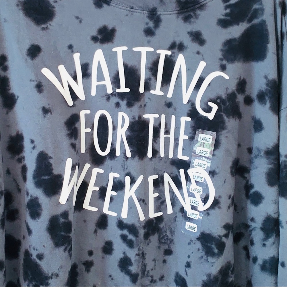 New FREEZE Crop tie dye sweatshirt L gray - Picture 2 of 6
